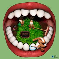 MG Fotografie | Mund mit Ostereiern als Zaehne und arbeitende Osterhasen im Mund